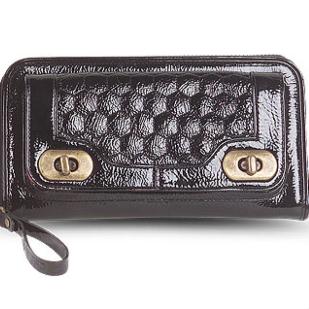 Hayden-Harnett Wallet/Small Clutch- Paule Marrot Editions Black Patent Leather